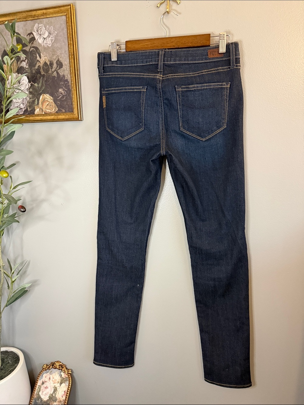 Paige Skyline Skinny Jeans Women’s 29 Dark Wash Mid Rise Stretch Premium Denim - Picture 8 of 9